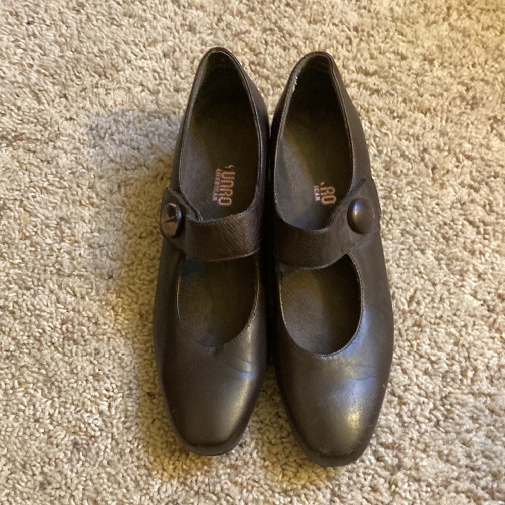 Monroe American Dress Wedge Shoes in Brown Leather Size 9.5 Narrow